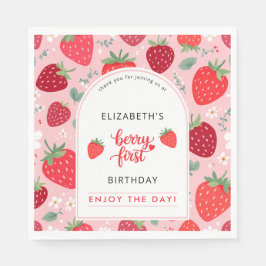 Servilleta De Papel Berry First Cute primer Chica de cumpleaños Strawb