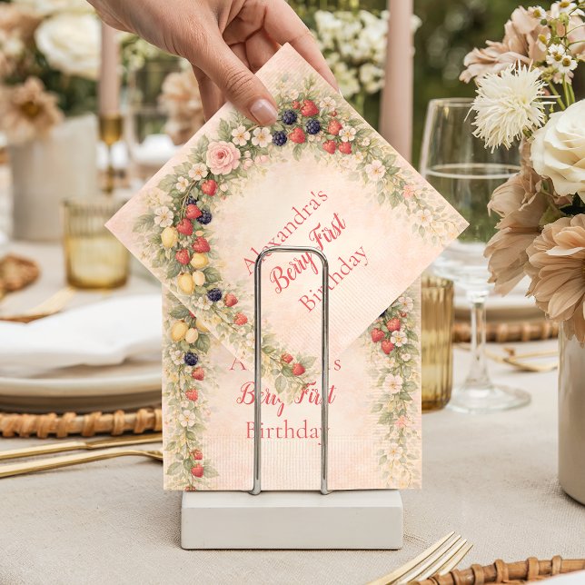 Servilleta De Papel Berry First Garden 1st Birthday (Subido por el creador)