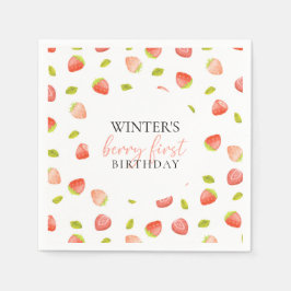 Servilleta De Papel Berry First Strawberry Chica Birday Party