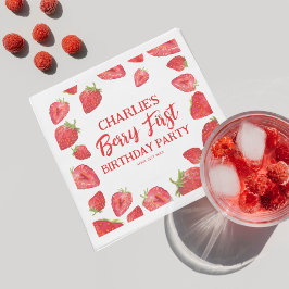 Servilleta De Papel Berry First Strawberry Chica primer Fiesta de cump