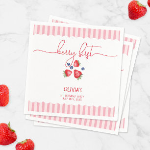 Servilleta De Papel Berry First Strawberry Red Chica Primer Fiesta de 