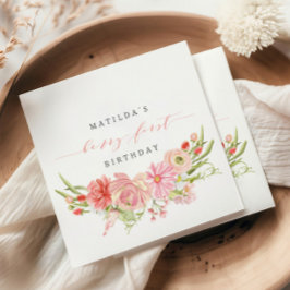 Servilleta De Papel Berry First Strawberry Summer 1º cumpleaños |