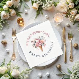 Servilleta De Papel Berry Guay Happy Birthday Ice Cream Fiesta