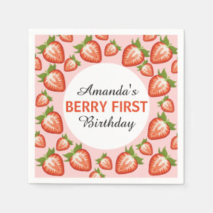 Servilleta De Papel Berry primer cumpleaños Berry Chica Strawberry ros