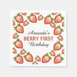 Servilleta De Papel Berry primer cumpleaños Berry Chica Strawberry ros