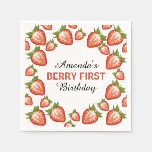 Servilleta De Papel Berry primer cumpleaños Berry Chica Strawberry ros