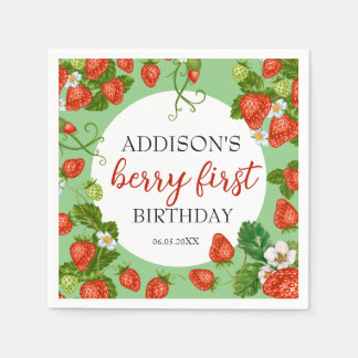 Servilleta De Papel Berry primer cumpleaños fresa primer cumpleaños