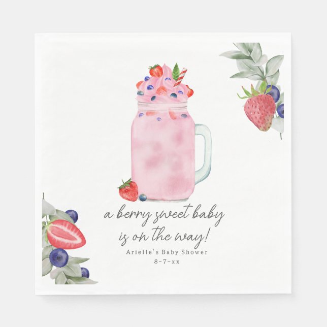 Servilleta De Papel Berry Special Smoothie Baby Shower (Anverso)