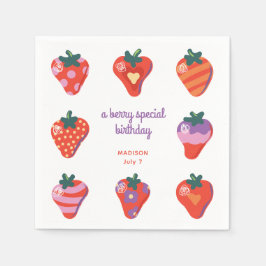 Servilleta De Papel Berry Special Strawberry Birday - White