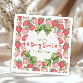 Servilleta De Papel Berry Sweet 6th Birthday Strawberry Party 