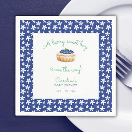 Servilleta De Papel Berry Sweet Baby Boy Shower Blueberry