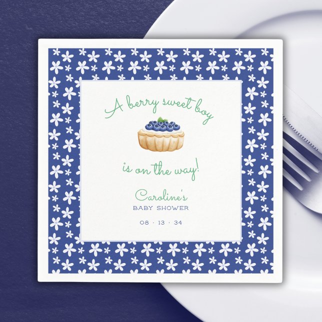 Servilleta De Papel Berry Sweet Baby Boy Shower Blueberry (Subido por el creador)
