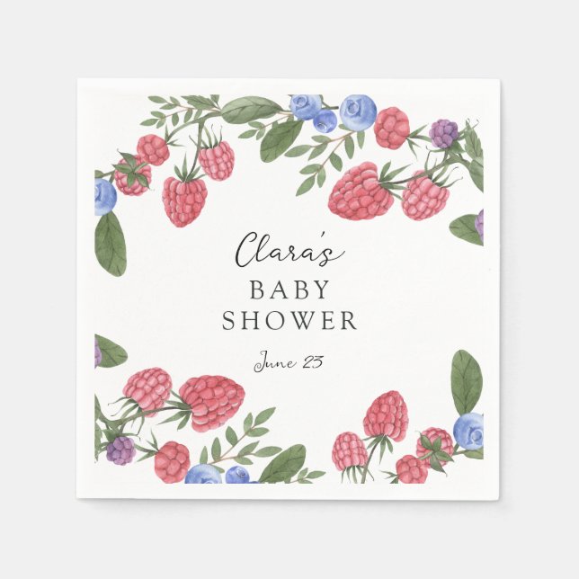 Servilleta De Papel Berry Sweet Baby Shower (Anverso)