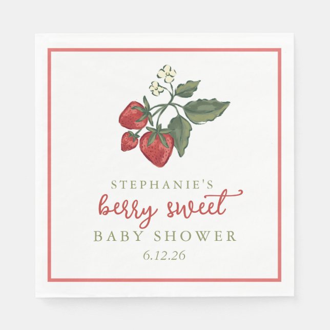 Servilleta De Papel Berry Sweet Baby Shower Napkin (Anverso)