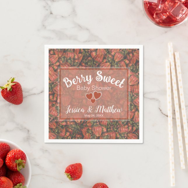 Servilleta De Papel Berry Sweet Baby Shower Napkins - Fresas (In situ)