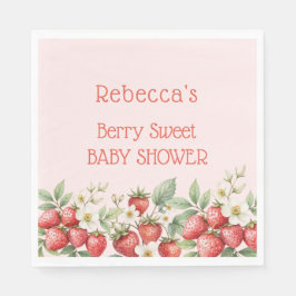 Servilleta De Papel Berry Sweet Baby Shower Strawberries Blossom