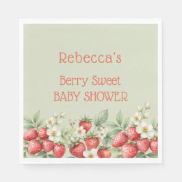 Servilleta De Papel Berry Sweet Baby Shower Strawberries Blossom
