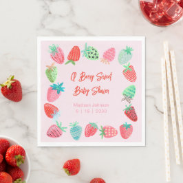 Servilleta De Papel Berry Sweet Baby Shower Strawberry