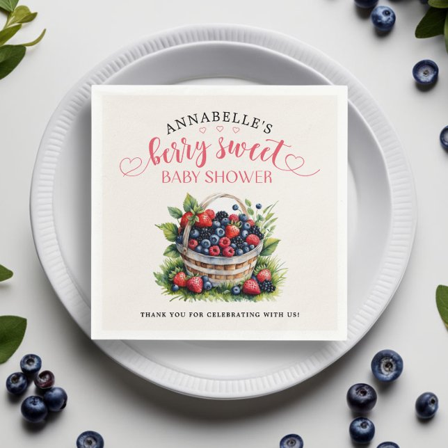 Servilleta De Papel Berry Sweet Baby Shower Wild Berries (Subido por el creador)