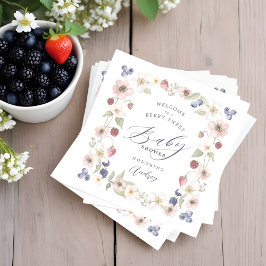 Servilleta De Papel Berry Sweet Baby Shower Wild Berries & Flowers