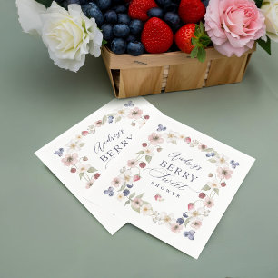 Servilleta De Papel Berry Sweet Baby Shower Wild Berries & Flowers