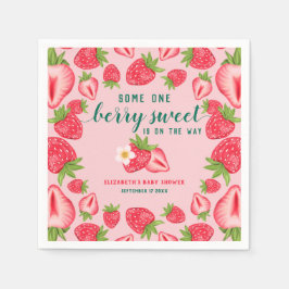Servilleta De Papel Berry Sweet Baby Strawberry Baby Shower Personaliz