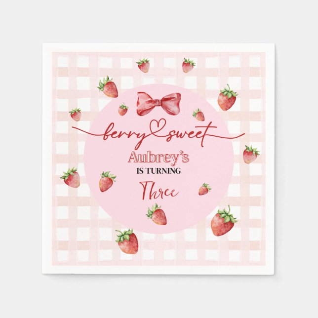 Servilleta De Papel Berry Sweet Birthday Paper Napkin (Anverso)