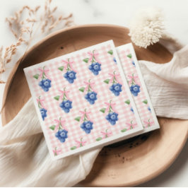 Servilleta De Papel Berry Sweet blueberry 1er cumpleaños Pink Gingham