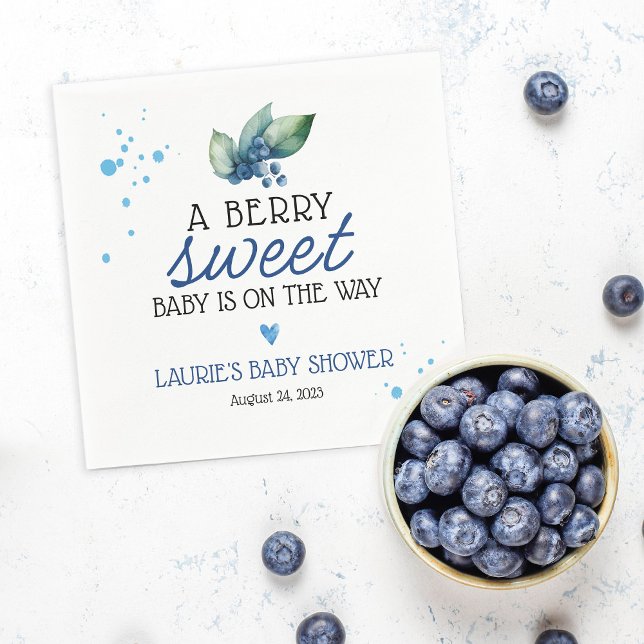 Servilleta De Papel Berry Sweet Blueberry Baby Shower (Subido por el creador)