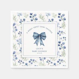 Servilleta De Papel Berry Sweet Blueberry Bow Baby Shower