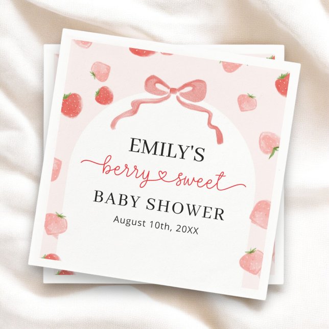Servilleta De Papel Berry Sweet Chica Strawberry Baby Shower (Subido por el creador)