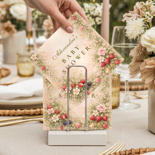 Servilleta De Papel Berry Sweet Floral Baby Shower (Subido por el creador)