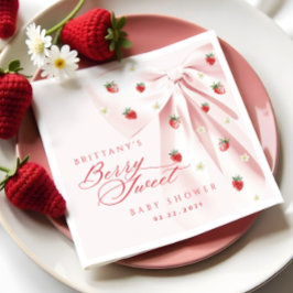 Servilleta De Papel Berry Sweet Pink Bow Baby Shower Napkins