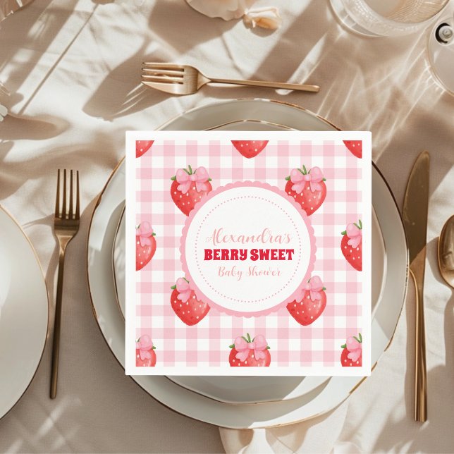 Servilleta De Papel Berry Sweet Pink Coquette Baby Shower (Subido por el creador)