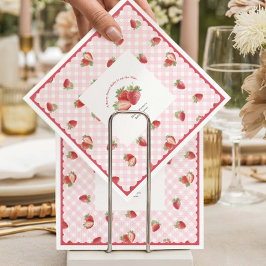 Servilleta De Papel Berry Sweet Pink gingham-Baby Girl Shower