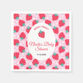 Servilleta De Papel Berry Sweet Pink Strawberry Baby Shower