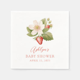 Servilleta De Papel Berry Sweet Strawberry Baby Shower Napkin