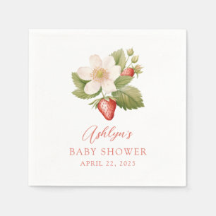 Servilleta De Papel Berry Sweet Strawberry Baby Shower Napkin