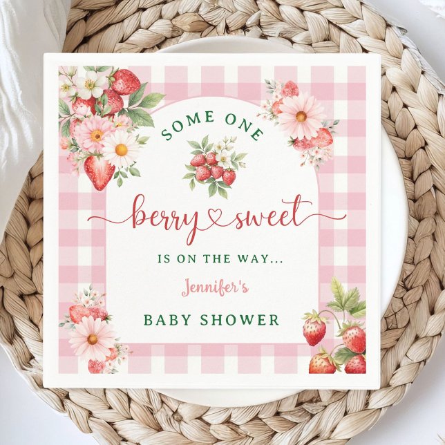 Servilleta De Papel Berry Sweet Strawberry Baby Shower Paper Napkin (Subido por el creador)