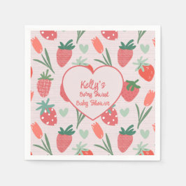 Servilleta De Papel Berry Sweet Strawberry Baby Shower Paper Plate