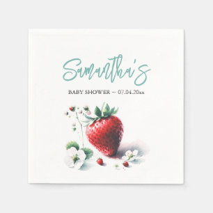 Servilleta De Papel Berry Sweet Strawberry Baby Shower Theme