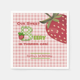 Servilleta De Papel Berry Sweet Strawberry Birthday Paper Napkin