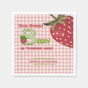 Servilleta De Papel Berry Sweet Strawberry Birthday Paper Napkin
