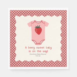 Servilleta De Papel Berry Sweet Strawberry Bodysuit Baby Shower