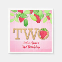 Berry Sweet Strawberry Chica de cumpleaños Rustic