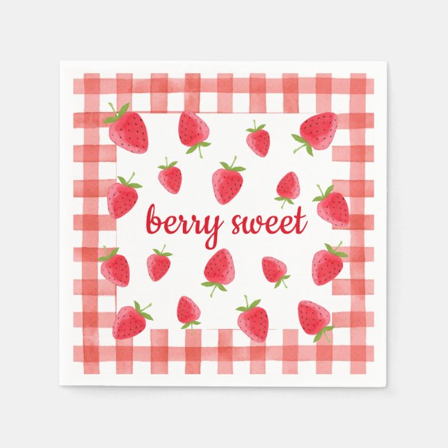 Servilleta De Papel Berry Sweet Strawberry Fiesta Napkin (Anverso)