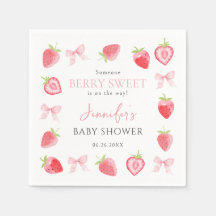 Berry Sweet Strawberry Pink Bow Girl Shower
