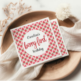 Servilleta De Papel Berry Sweet Strawberry Primer Fiesta de cumpleaños