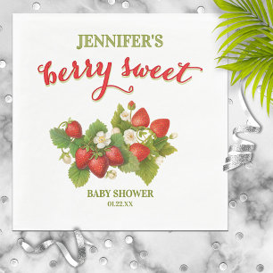 Servilleta De Papel Berry Sweet Strawberry Theme Baby Shower