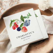 Berry Sweet Watercolor Rojo Azul Bridal Ducha